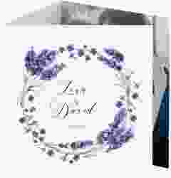 Dankeskarte Hochzeit "Lavendel" quadr. Karte doppelt weiss