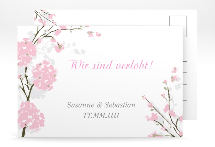 Verlobungskarte Hochzeit Salerno A6 Postkarte rosa