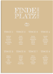 Klick: Details zu Sitzplan Leinwand Hochzeit "Rise" anzeigen Sitzplan Leinwand Hochzeit Rise 50 x 70 cm Leinwand beige