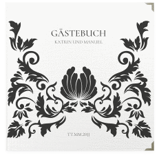 Klick: Details zu Gästebuch Selection Hochzeit "Royal" anzeigen Gästebuch Selection Hochzeit Royal Leinen-Hardcover weiss mit barockem Blumen-Ornament