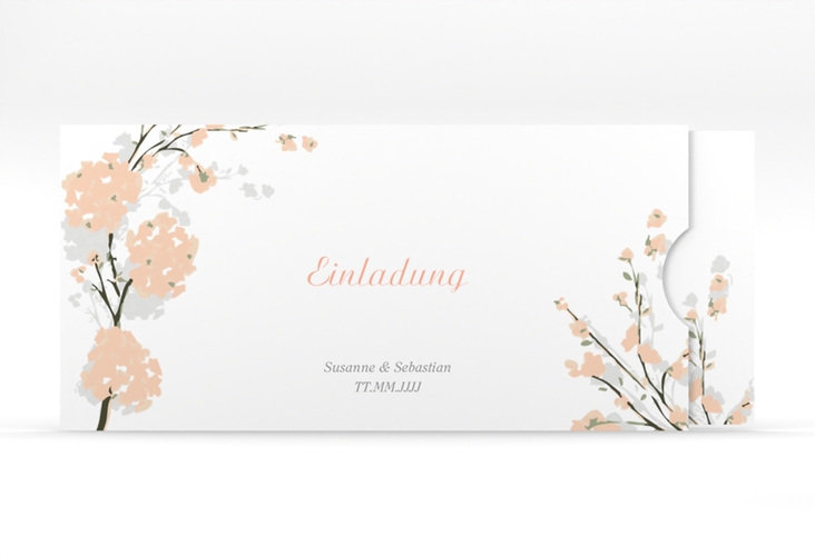 Hochzeitseinladung Salerno Einsteckkarte apricot