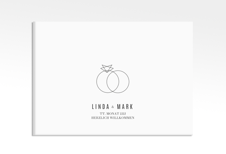 Willkommensschild Leinwand Rings 70 x 50 cm Leinwand weiss