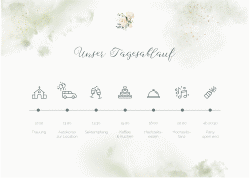 Klick: Details zu Tagesablauf Poster Hochzeit "Adore" anzeigen Tagesablauf Poster Hochzeit Adore 70 x 50 cm Poster gruen