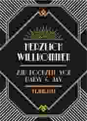 Willkommensschild Poster Gatsby 50 x 70 cm Poster schwarz im 20er-Jahre-Stil