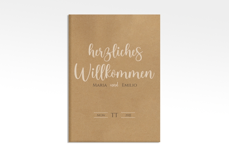 Willkommensschild Leinwand Noble 50 x 70 cm Leinwand mit elegantem Schriftzug