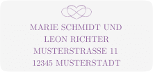 Klick: Details zu Absenderetikett Hochzeit "Infinity" anzeigen Absenderetikett Hochzeit Infinity 45,7 x 21,2 mm lila