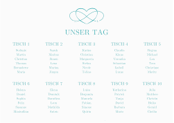Klick: Details zu Sitzplan Poster Hochzeit "Infinity" anzeigen Sitzplan Poster Hochzeit Infinity 70 x 50 cm Poster tuerkis