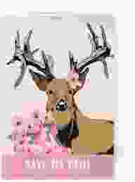 Save the Date-Postkarte Geburtstag Platzhirsch A6 Postkarte rosa
