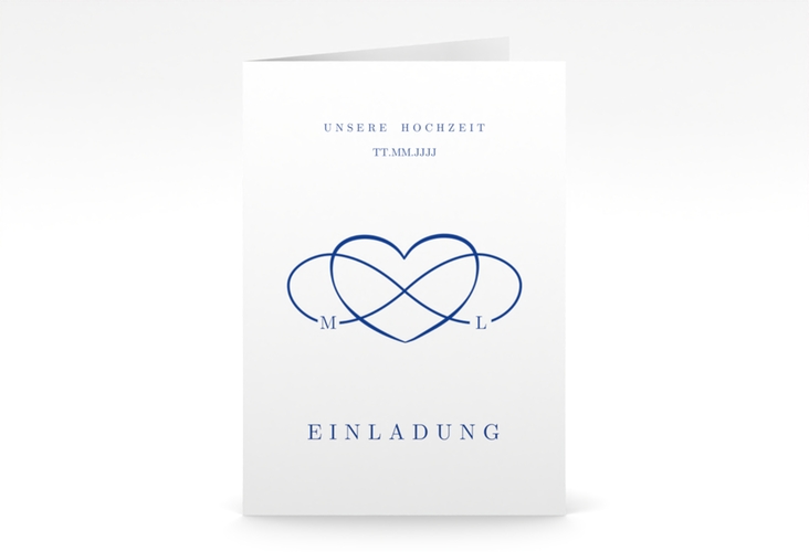 Einladungskarte Hochzeit Infinity A6 Klappkarte hoch