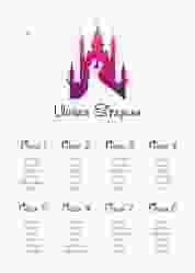 Sitzplan Poster Hochzeit Castle 50 x 70 cm Poster pink