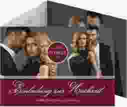 Hochzeitseinladung Elegancy A6 Doppel-Klappkarte rot