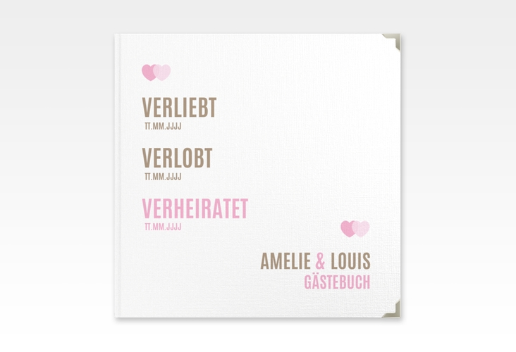 Gästebuch Selection Hochzeit Couple Leinen-Hardcover rosa