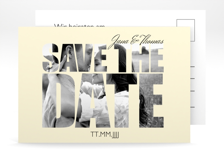 Save the Date-Postkarte  Letters A6 Postkarte beige