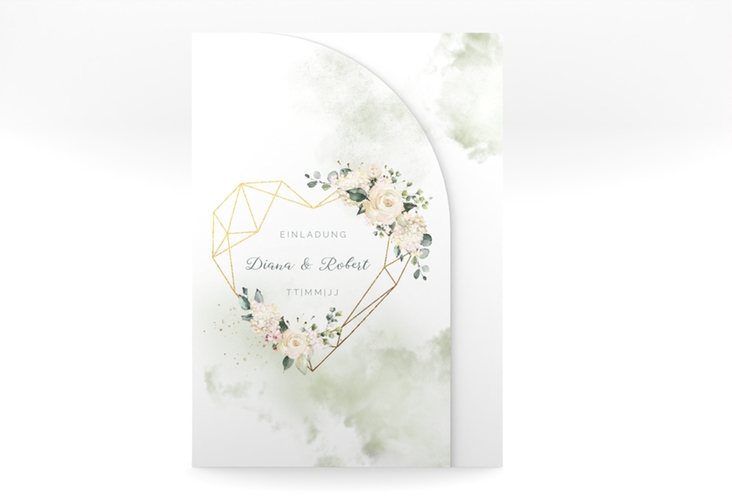 Hochzeitseinladung Adore mittlere Bogen-Wickelfalzkarte hochglanz