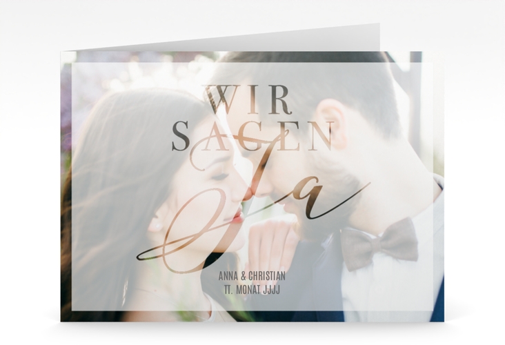 Hochzeitseinladung Amazing mittlere Klappkarte quer