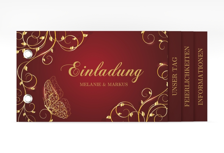 Hochzeitseinladung Eternity Booklet rot
