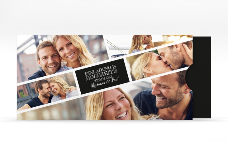Hochzeitseinladung Rise Einsteckkarte schwarz