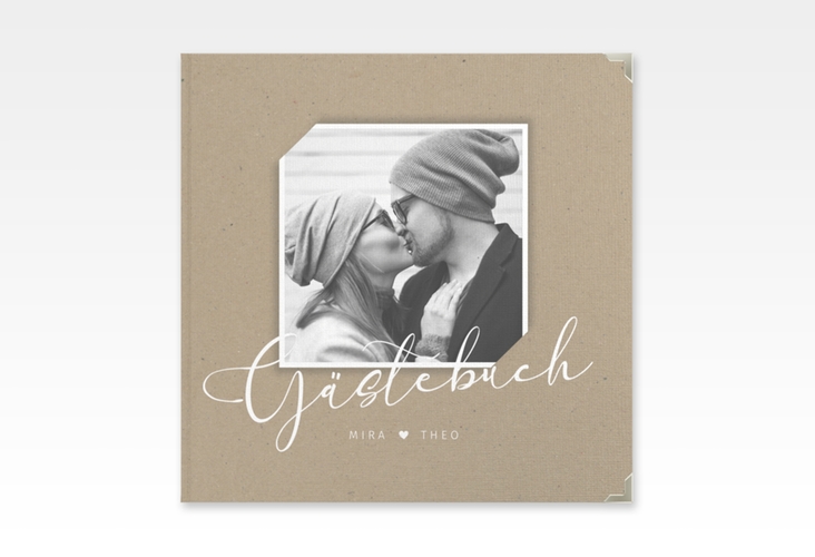 Gästebuch Selection Hochzeit Crafty Leinen-Hardcover Kraftpapier mit Foto