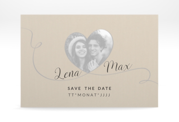 Save the Date Deckblatt Transparent "Herzensbund" DIN A6 Deckblatt transparent