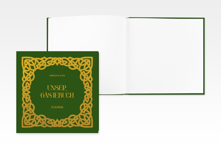 Gästebuch Creation Celtic 20 x 20 cm, Hardcover mit keltischem Knoten in irischen Farben