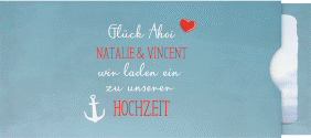 Klick: Details zu Hochzeitseinladung "Ehehafen" anzeigen Hochzeitseinladung "Ehehafen" Einsteckkarte blau