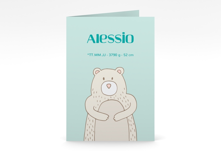 Geburtskarte "Bear" A6 Klappkarte