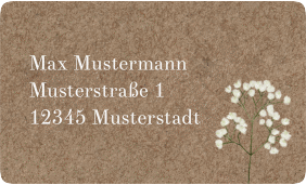 Klick: Details zu Empfängeretikett Hochzeit "Schleierkraut" anzeigen Empfängeretikett Hochzeit Schleierkraut 63,5 x 38,1 mm kraftpapier