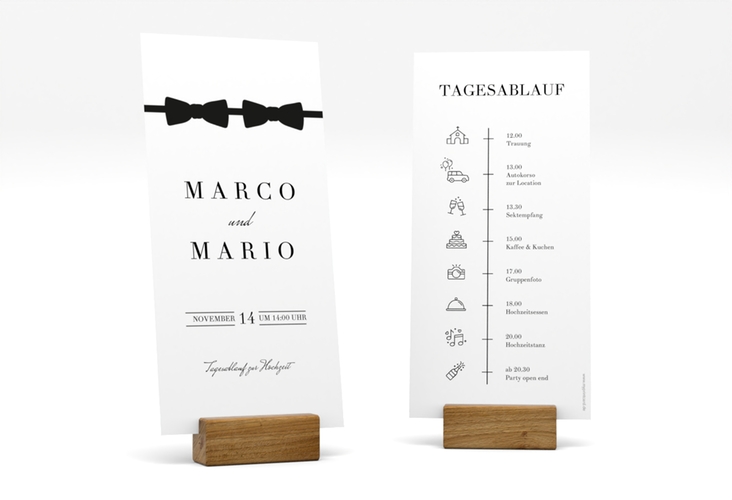 Tagesablauf Hochzeit Suits lange Karte hoch