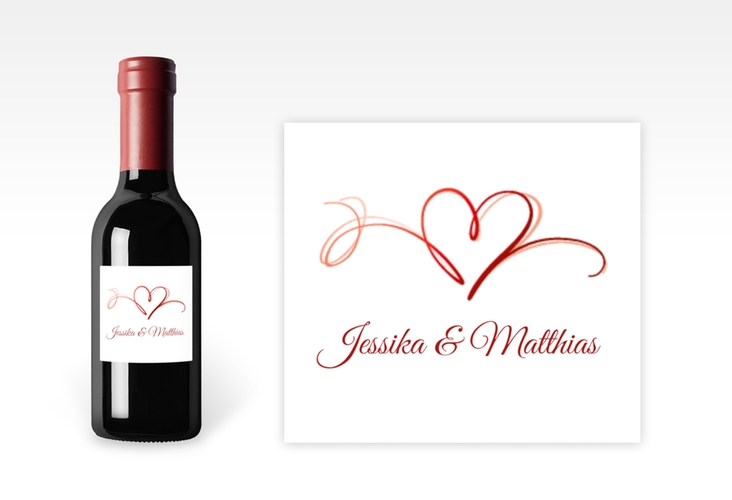 Piccoloetikett Hochzeit Envie Etikett Piccolo rot