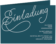 Klick: Details zu Konfirmationseinladung "Leben" anzeigen Konfirmationseinladung Leben A6 Klappkarte quer blau