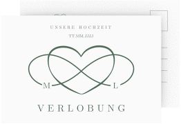 Klick: Details zu Verlobungskarte Hochzeit "Infinity" anzeigen Verlobungskarte Hochzeit Infinity A6 Postkarte gruen