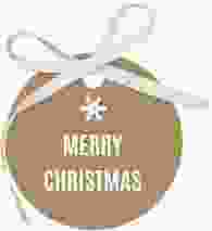 Geschenkanhänger Weihnachten Snowman Geschenkanhänger, rund Kraftpapier zum Personalisieren in Kraftpapier-Optik