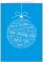 Klick: Details zu Business-Weihnachtskarte "Wunderkugel" anzeigen Business-Weihnachtskarte Wunderkugel A6 Klappkarte hoch blau schlicht mit Christbaumkugel