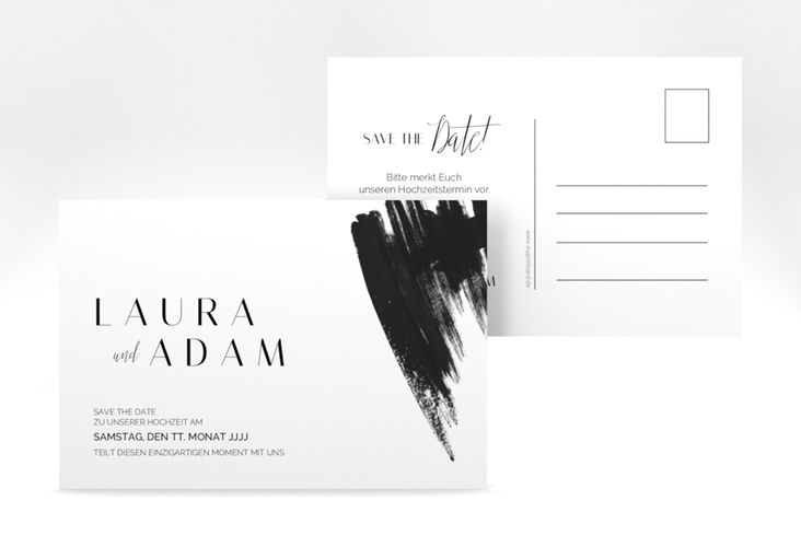 Save the Date-Postkarte Brush A6 Postkarte hochglanz