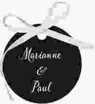 Geschenkanhänger Hochzeit Rise Geschenkanhänger, rund schwarz