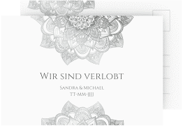 Klick: Details zu Verlobungskarte Hochzeit "Delight" anzeigen Verlobungskarte Hochzeit Delight A6 Postkarte grau