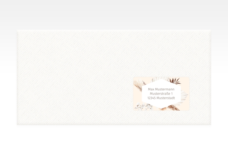 Empfängeretikett Hochzeit Bohemian 63,5 x 38,1 mm beige