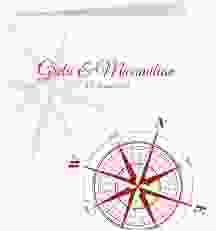 Hochzeitseinladung Windrose quadr. Klappkarte rot