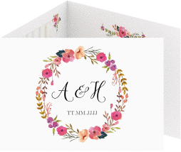 Klick: Details zu Hochzeitseinladung "Fiore" anzeigen Hochzeitseinladung Fiore A6 Doppel-Klappkarte weiss