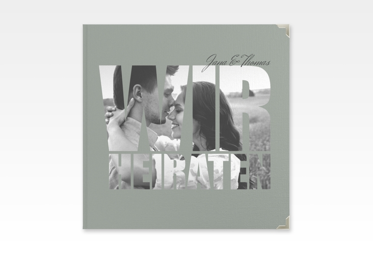 Gästebuch Selection Hochzeit Letters Leinen-Hardcover gruen