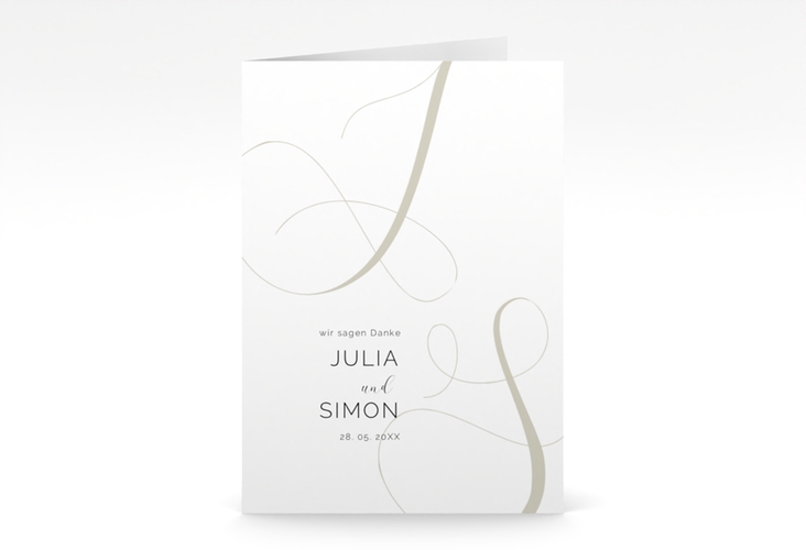 Danksagungskarte Hochzeit Eheschließung A6 Klappkarte hoch mit Gräsern und Trockenblumen für Boho-Hochzeit