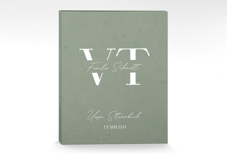 Stammbuch A4 Everlasting Stammbuch A4 gruen mit großen Initialen