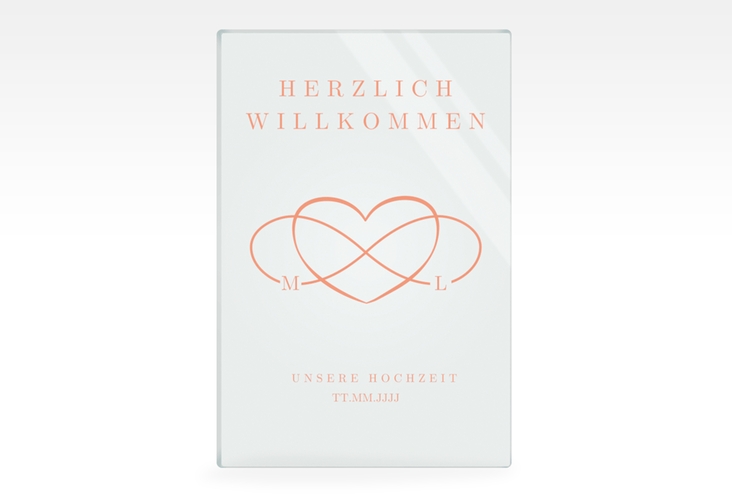 Willkommensschild Acryl Infinity 40 x 60 cm Acryl apricot