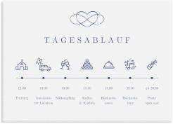 Klick: Details zu Tagesablauf Leinwand Hochzeit "Infinity" anzeigen Tagesablauf Leinwand Hochzeit Infinity 70 x 50 cm Leinwand blau