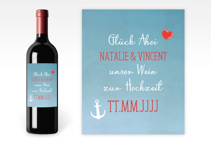 Weinetikett Hochzeit Ehehafen Etikett Weinflasche 4er Set