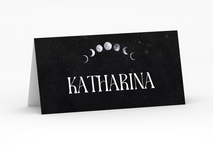 Tischkarte Hochzeit Mondphase Tischkarten schwarz