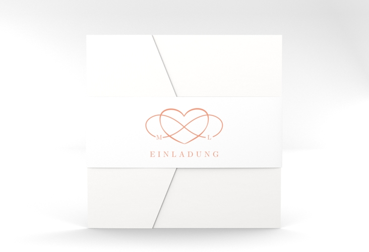 Hochzeitseinladung Infinity Pocketfold apricot