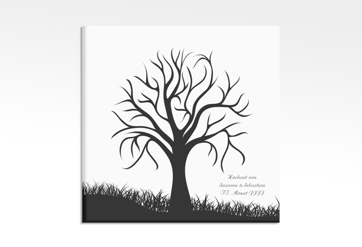 Wedding Tree Leinwand Hochzeitsbaum Henry (bis 80 Gäste) 30 x 30 cm schwarz