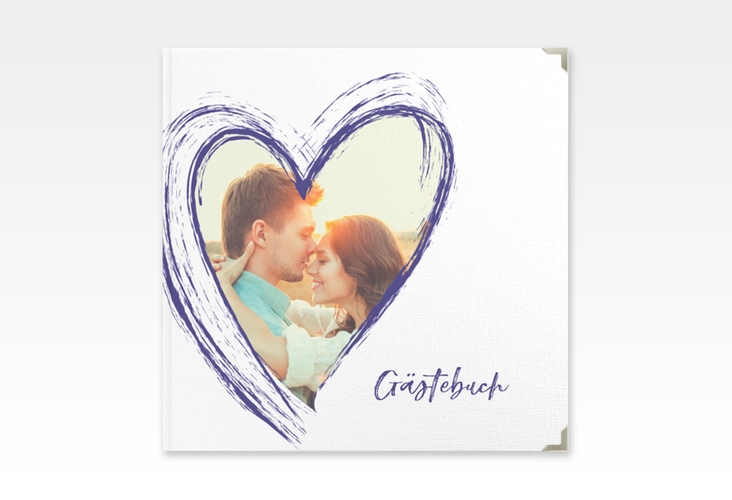 Gästebuch Selection Hochzeit Liebe Leinen-Hardcover blau