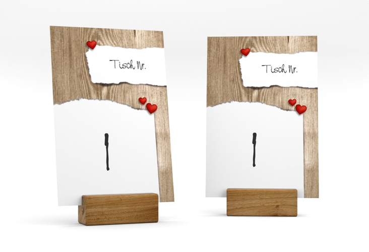 Tischnummer Hochzeit Reichenhall Tischaufsteller braun
